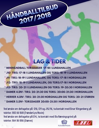 Aktivitetstilbud Sesongen 2017/2018